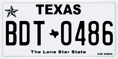 TX license plate BDT0486