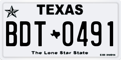 TX license plate BDT0491
