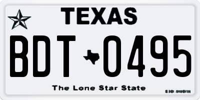 TX license plate BDT0495
