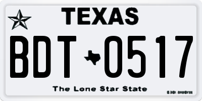 TX license plate BDT0517