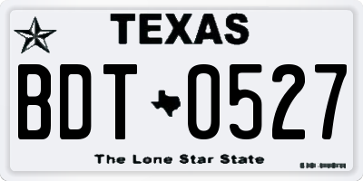 TX license plate BDT0527