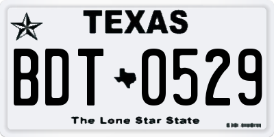 TX license plate BDT0529