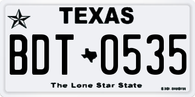 TX license plate BDT0535
