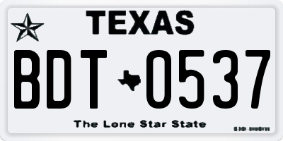 TX license plate BDT0537