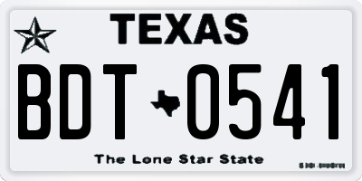 TX license plate BDT0541