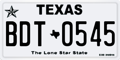 TX license plate BDT0545