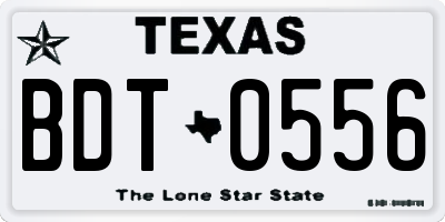 TX license plate BDT0556