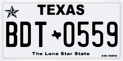 TX license plate BDT0559