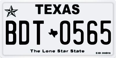 TX license plate BDT0565