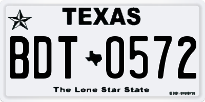 TX license plate BDT0572