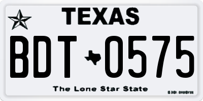 TX license plate BDT0575