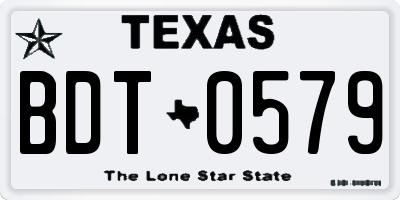 TX license plate BDT0579