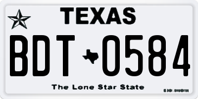 TX license plate BDT0584