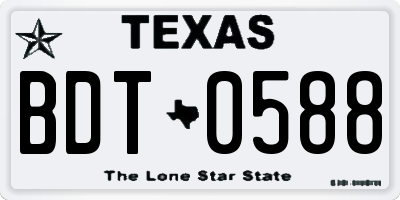 TX license plate BDT0588