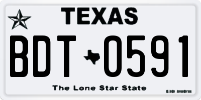 TX license plate BDT0591