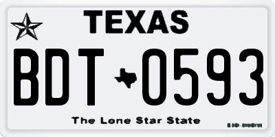 TX license plate BDT0593