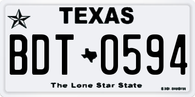 TX license plate BDT0594