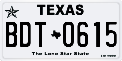 TX license plate BDT0615