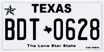 TX license plate BDT0628