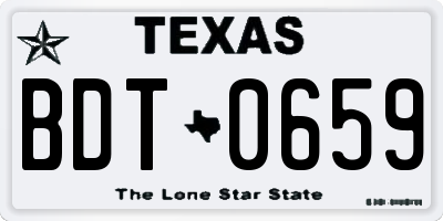 TX license plate BDT0659