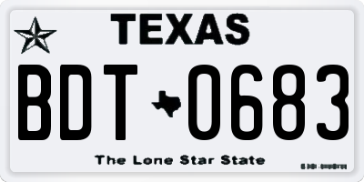 TX license plate BDT0683