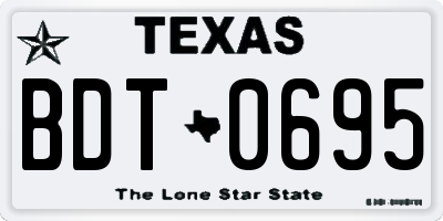 TX license plate BDT0695