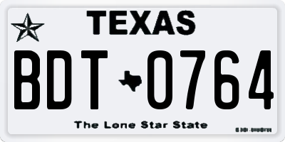 TX license plate BDT0764