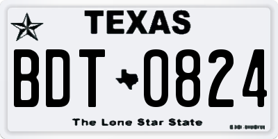 TX license plate BDT0824