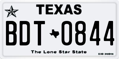 TX license plate BDT0844