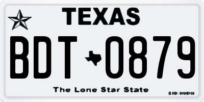 TX license plate BDT0879