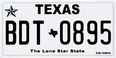 TX license plate BDT0895