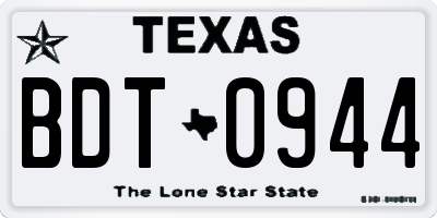 TX license plate BDT0944