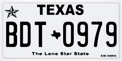 TX license plate BDT0979