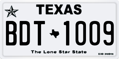 TX license plate BDT1009