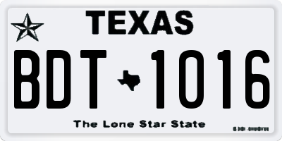 TX license plate BDT1016