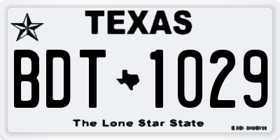 TX license plate BDT1029