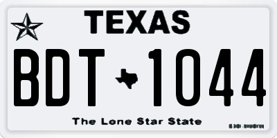 TX license plate BDT1044