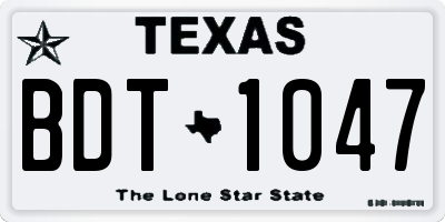 TX license plate BDT1047