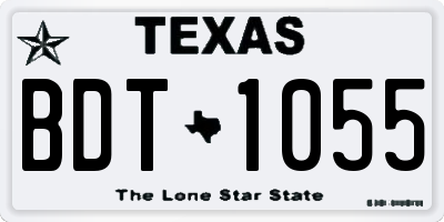 TX license plate BDT1055