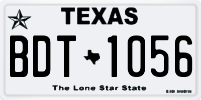 TX license plate BDT1056