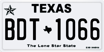 TX license plate BDT1066