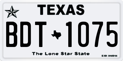 TX license plate BDT1075