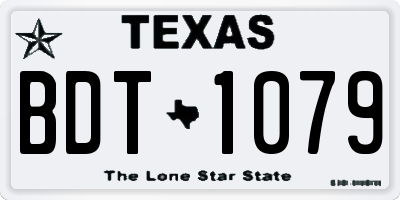 TX license plate BDT1079