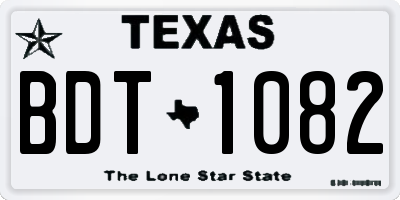 TX license plate BDT1082