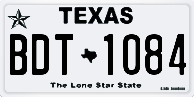 TX license plate BDT1084