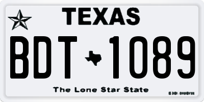 TX license plate BDT1089