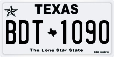 TX license plate BDT1090
