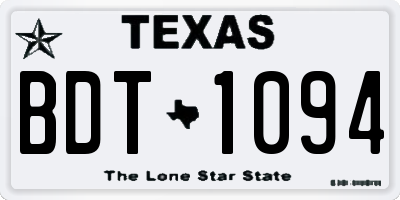 TX license plate BDT1094