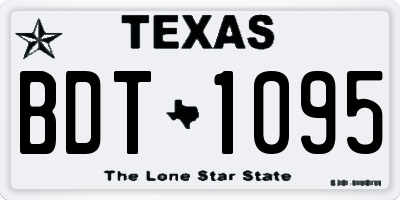TX license plate BDT1095