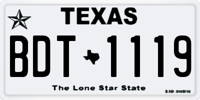 TX license plate BDT1119